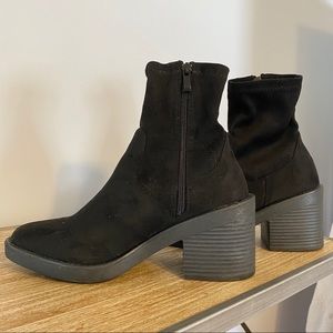ASOS Black Suede Heeled Boots